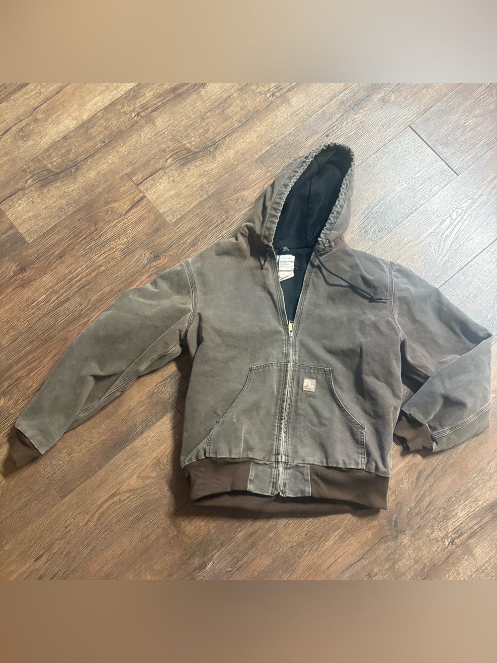 VTG Carhartt J25 CHT Canvas Duck Jacket Brown Distressed Worn Workwear Men's M